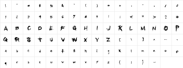Aldenator Regular  glyph index