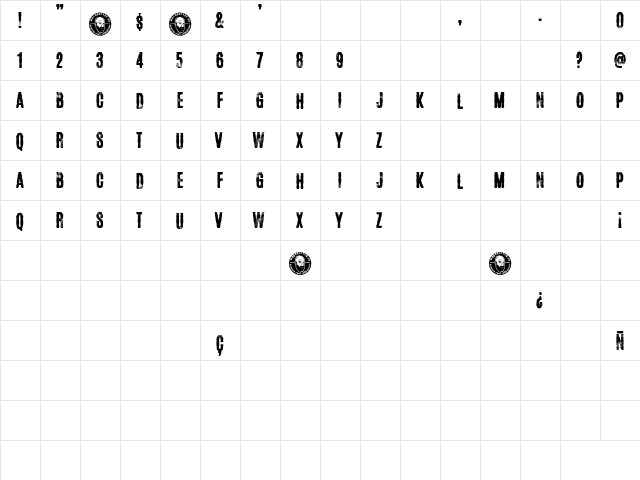 Future Shit Regular  glyph index