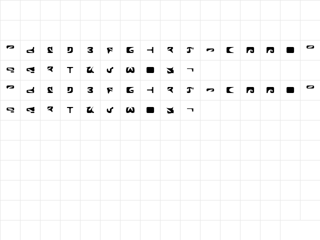 Romulus Wd Plain  glyph index