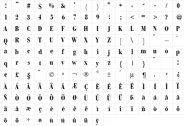 BabylonDB Normal  glyph index