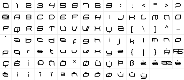 Allegias Bold  glyph index