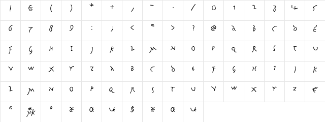 JuliusCTwo Regular  glyph index