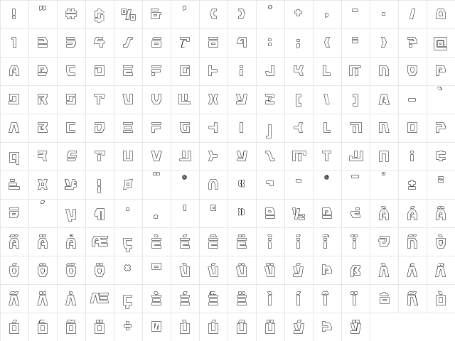 Command Override Outline Outline  glyph index