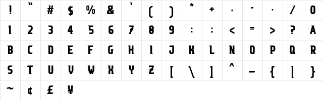 Royal Knights Regular  glyph index