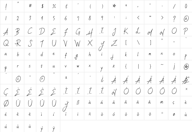 ylee MHIM Regular  glyph index