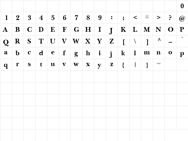 Bagad Bold Tryout Regular  glyph index