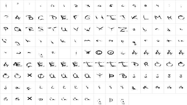 FZ WACKY 58 EX Normal  glyph index