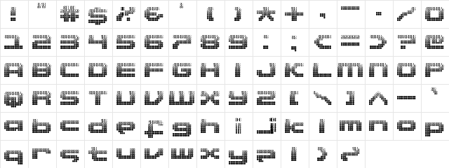 Zosimo Hive Regular  glyph index