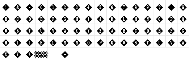 FrootStand Regular  glyph index