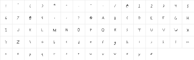 Abe Regular  glyph index