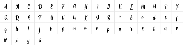 Betnefie FREE Regular  glyph index