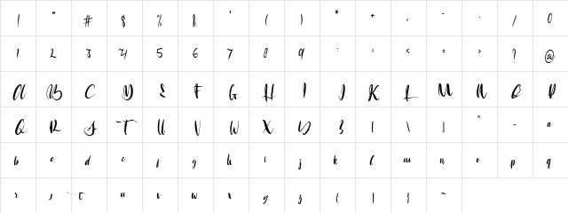 Setia Regular  glyph index