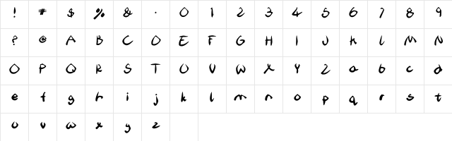 DrownedWorld Regular  glyph index