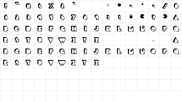 CrackMan Regular  glyph index