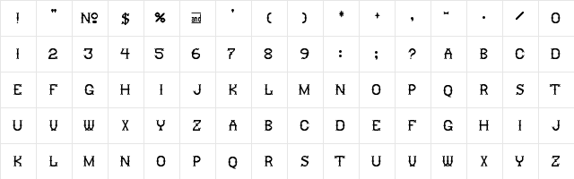 Ringling Regular  glyph index