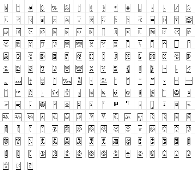 a_PlakatCmOtl Regular  glyph index