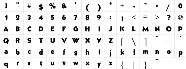 Beach Wave Regular  glyph index