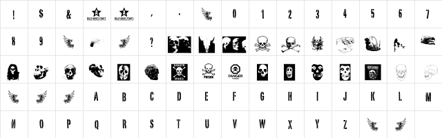 SKULL TS 2 Regular  glyph index