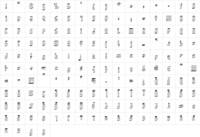 Cubica Regular  glyph index
