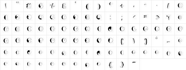 Pisang Ijo Regular  glyph index