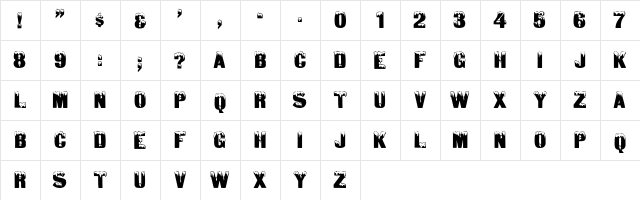 84 Regular  glyph index