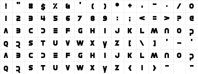 May We Regular  glyph index