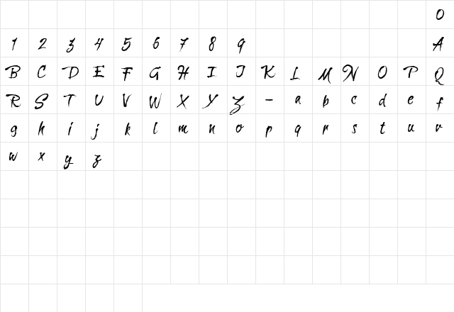 CF La Sorciere Noire Regular  glyph index