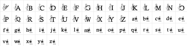 KG DRAGON Regular  glyph index