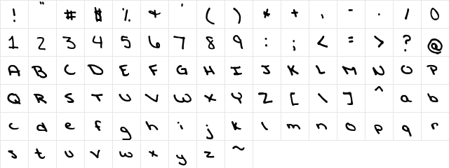 FG Crys Regular  glyph index