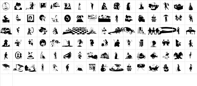 MagicBats Regular  glyph index