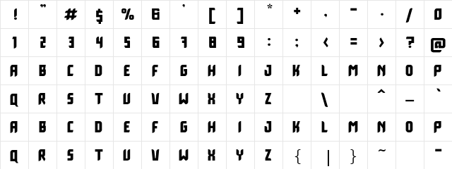 White Systemattic Duo Regular  glyph index