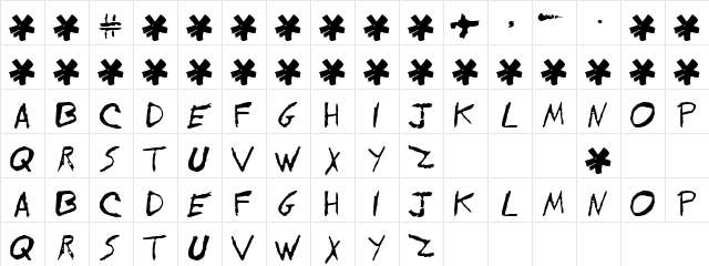 Pocha Regular  glyph index