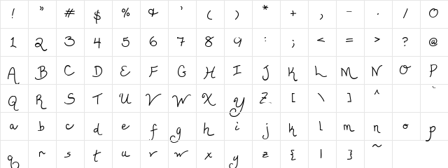 LD Enchanted Pines Regular  glyph index