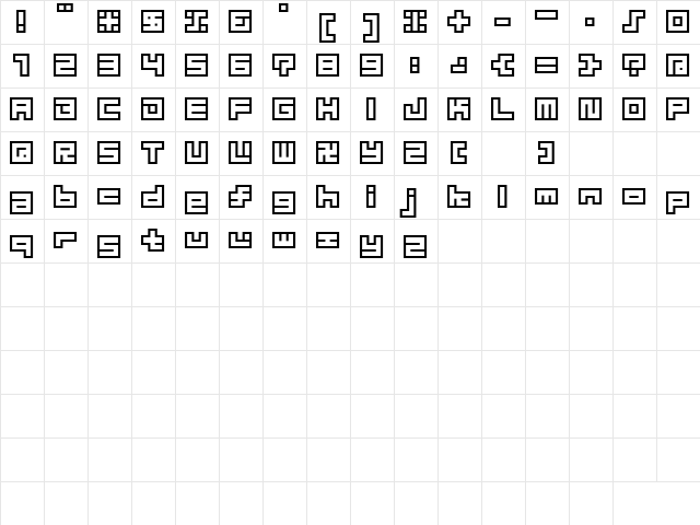 D3 Superstructurism Outline Regular  glyph index