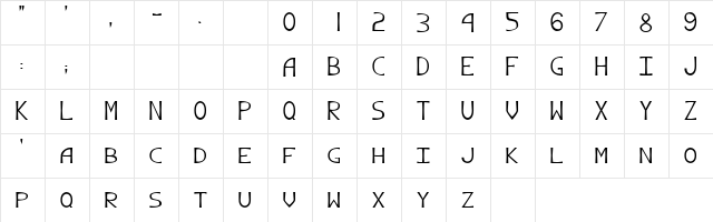 Angelus!" Regular  glyph index