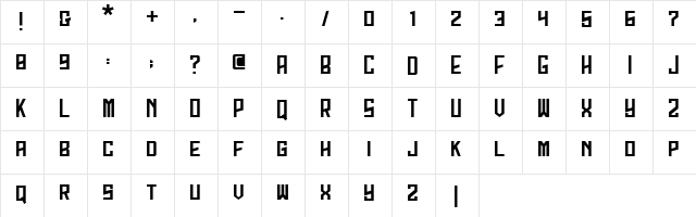 Dagestan Regular  glyph index