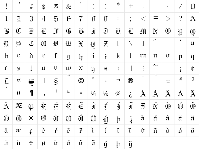 59 Regular  glyph index