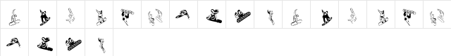 KR Snowboard Regular  glyph index