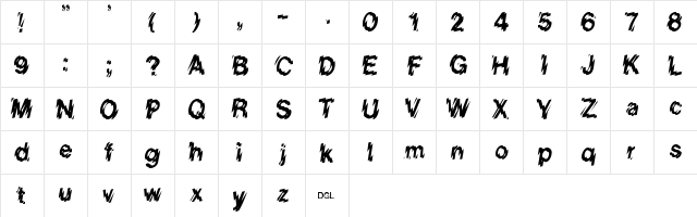 Glass Houses Regular  glyph index