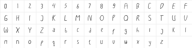 GLADE FONT Regular  glyph index