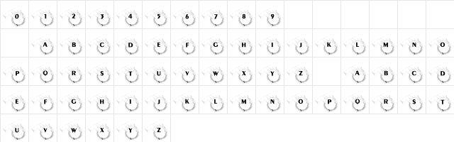 101! Referee Ron's Whistle Regular  glyph index