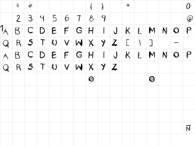 rayando Regular  glyph index