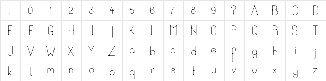 Ud Thin  glyph index
