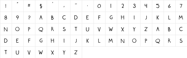 Roundmarker Regular  glyph index