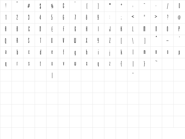 CanialleSSK Regular  glyph index