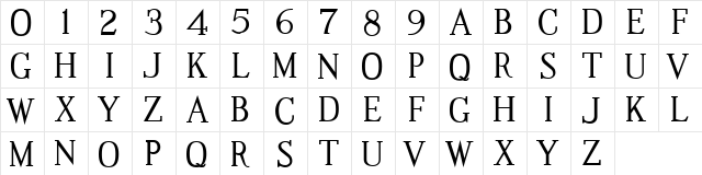RemcoModifiedRoman XPDF Regular  glyph index