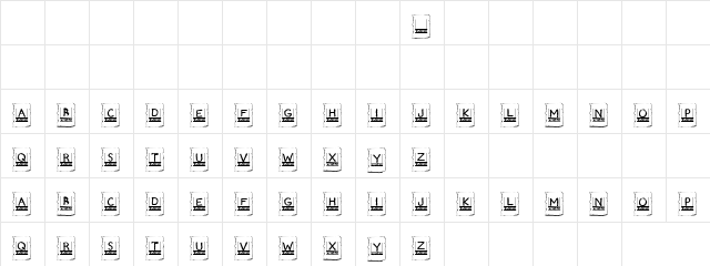 Torn Paper Regular  glyph index