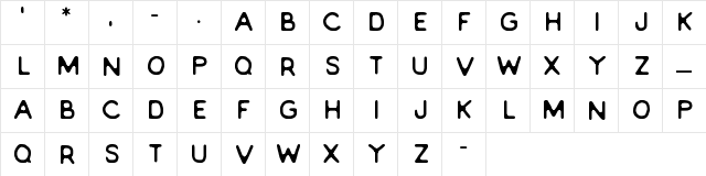 EVERLONG Regular  glyph index