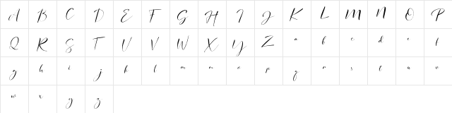 signature Photopedia Regular  glyph index