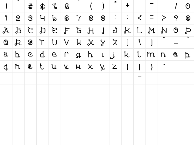 Painter pointer Regular  glyph index